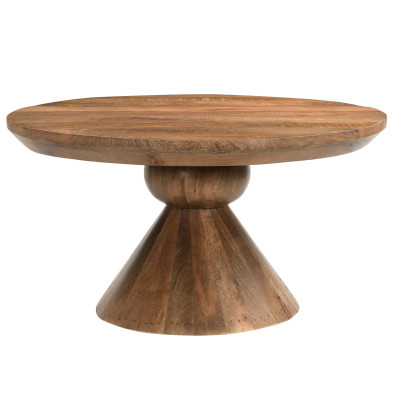 BOMBAY-Table basse ronde Diam80 cm en bois de Manguier massif