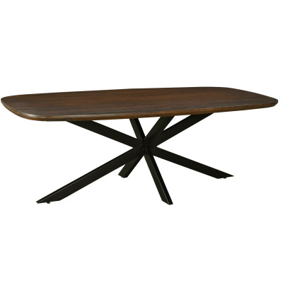 SKAGEN-Table à manger Ovale 6/8 personnes L.180 Manguier teinté noyer
