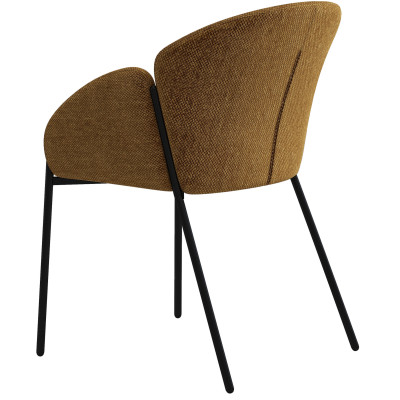 CANDICE-Chaise en tissu Luxury Moutarde et métal noir (x2)