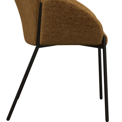 CANDICE-Chaise en tissu Luxury Moutarde et métal noir (x2)