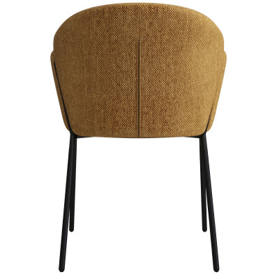 CANDICE-Chaise en tissu Luxury Moutarde et métal noir (x2)