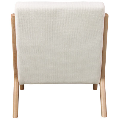 ZACK-Sessel Stoff  Ecru und Naturholz