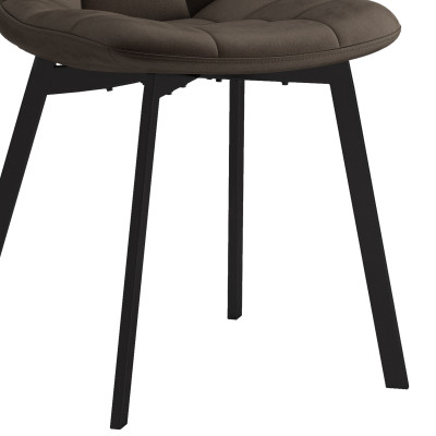 STELLIA-Chaise en Velours marron et métal noir (x2)