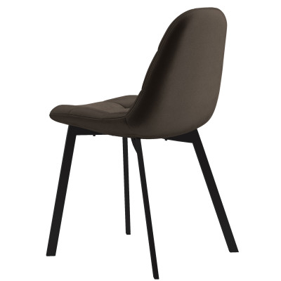 STELLIA-Sedia in velluto marron e metallo nero (x4)