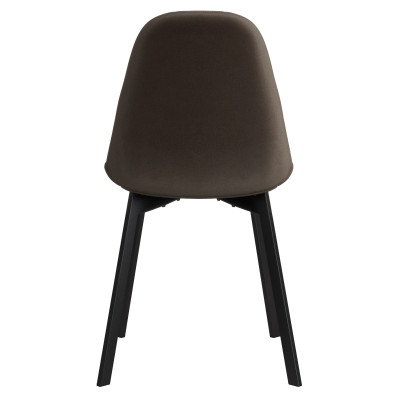 STELLIA-Sedia in velluto marron e metallo nero (x4)