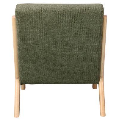 ZACK-Fauteuil en tisssu SoftCellar Sauge et bois naturel