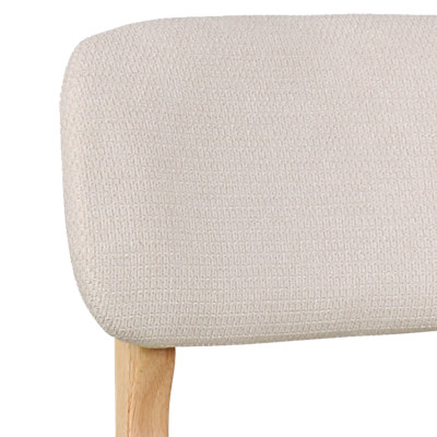 CLIFF-Tabouret de bar, Tissu SoftCellar Ecru et bois naturel (x2)