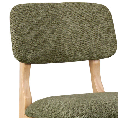 CLIFF-Tabouret de bar, Tissu SoftCellar Sauge et bois naturel (x2)