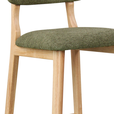 CLIFF-Tabouret de bar, Tissu SoftCellar Sauge et bois naturel (x2)