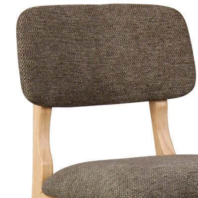 CLIFF-Tabouret de bar, Tissu SoftCellar Taupe et bois naturel (x2)