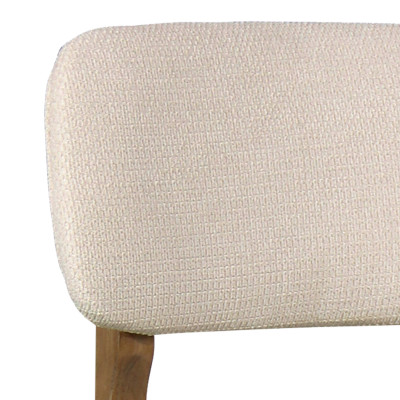 CLIFF-Taburete de bar, tela Ecru y madera de nogal (x2)