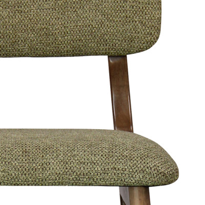 CLIFF-Tabouret de bar,Tissu SoftCellar Sauge et bois teinté noyer (x2)