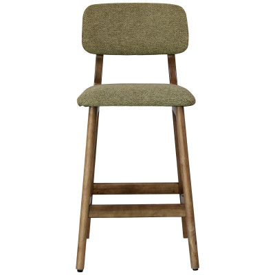 CLIFF-Tabouret de bar,Tissu SoftCellar Sauge et bois teinté noyer (x2)