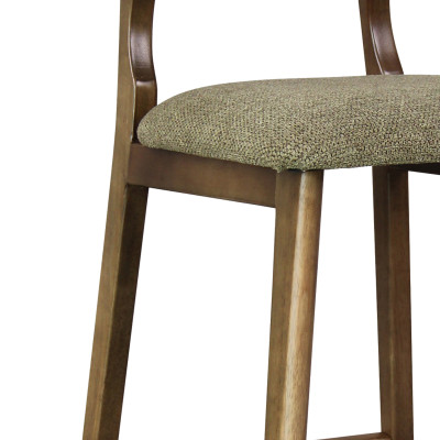 CLIFF-Tabouret de bar,Tissu SoftCellar Sauge et bois teinté noyer (x2)
