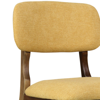 CLIFF-Tabouret de bar,Tissu SoftCellar Safran bois teinté noyer (x2)