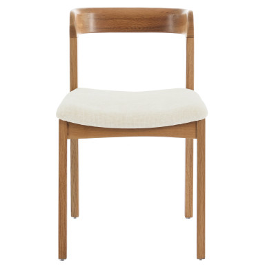 TINA-Chaise en Chêne massif et tissu Bliss Ecru (x2)