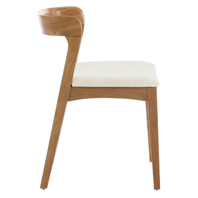 TINA-Chaise en Chêne massif et tissu Bliss Ecru (x2)