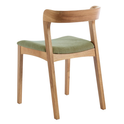 TINA –  2er Set Stühle aus massiver Eiche und salbeifarbenem Bliss-Stoff