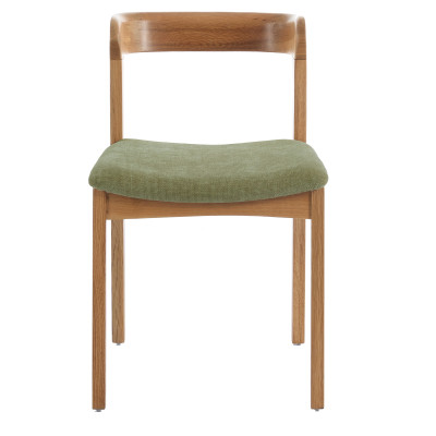 TINA-Chaise en Chêne massif et tissu Bliss Sauge (x2)