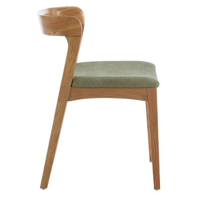 TINA-Chaise en Chêne massif et tissu Bliss Sauge (x2)