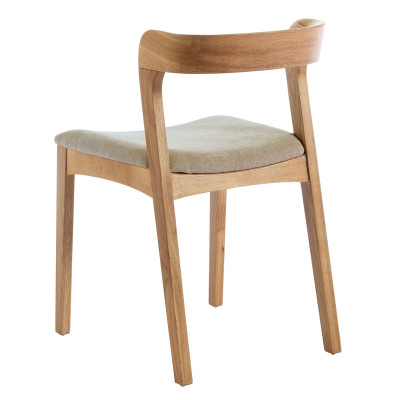 TINA-Chaise en Chêne massif et tissu Bliss Sable (x2)