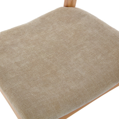 TINA – 2er Set Stühle aus massiver Eiche und sandfarbenem Bliss-Stoff