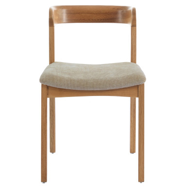 TINA-Chaise en Chêne massif et tissu Bliss Sable (x2)