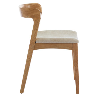 TINA-Chaise en Chêne massif et tissu Bliss Sable (x2)