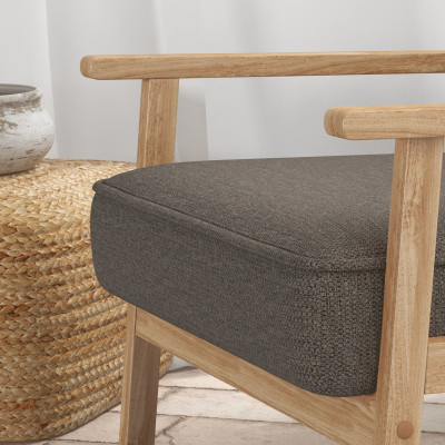 DOUGLAS-Sessel aus braunem Stoff und Naturholz