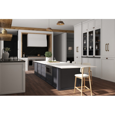 CLIFF-Tabouret de bar, Tissu SoftCellar Ecru et bois naturel (x2)