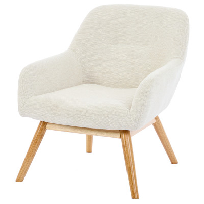 MALMO-Fauteuil en tisssu SoftCellar Sable et bois naturel