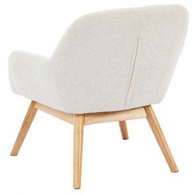 MALMO-Fauteuil en tisssu SoftCellar Sable et bois naturel