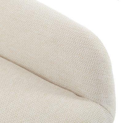 MALMO-Fauteuil en tisssu SoftCellar Sable et bois naturel