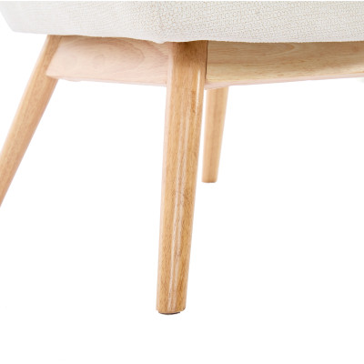 MALMO-Fauteuil en tisssu SoftCellar Sable et bois naturel