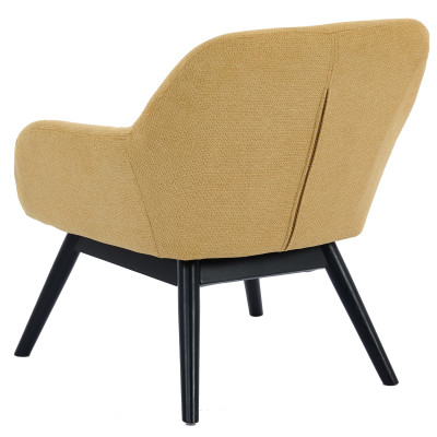 MALMO-Fauteuil en tisssu SoftCellar Safran et bois noir