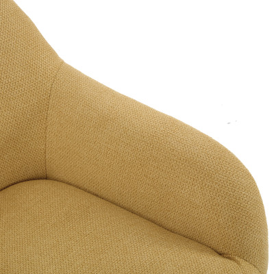 MALMO-Fauteuil en tisssu SoftCellar Safran et bois noir