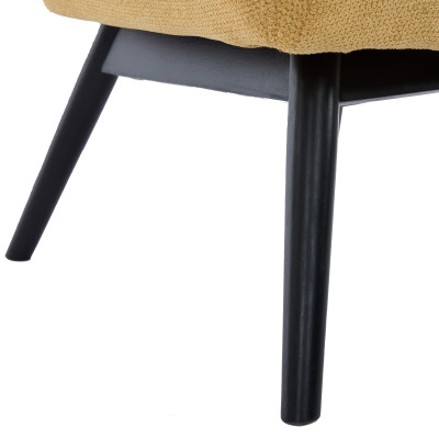 MALMO-Fauteuil en tisssu SoftCellar Safran et bois noir