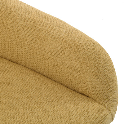 MALMO-Fauteuil en tisssu SoftCellar Safran et bois naturel