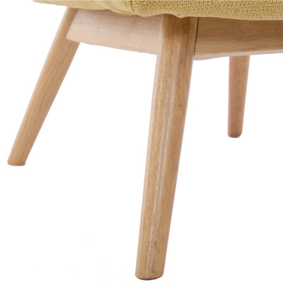 MALMO-Fauteuil en tisssu SoftCellar Safran et bois naturel