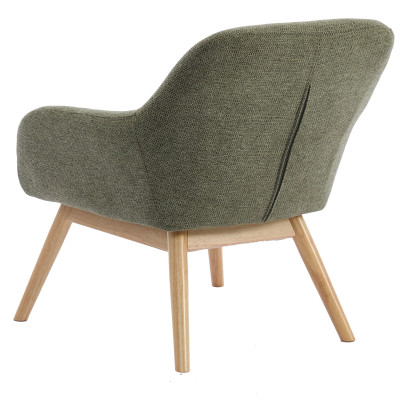 MALMO-Fauteuil en tisssu SoftCellar Sauge et bois naturel
