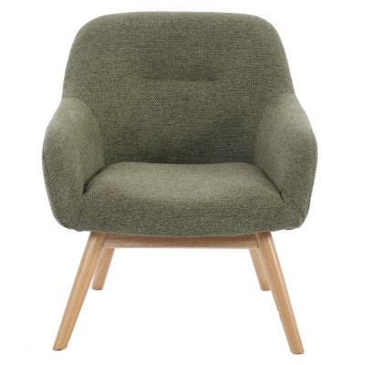 MALMO-Fauteuil en tisssu SoftCellar Sauge et bois naturel