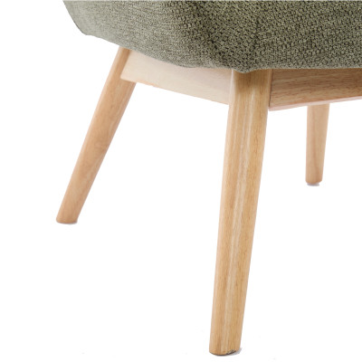 MALMO-Fauteuil en tisssu SoftCellar Sauge et bois naturel