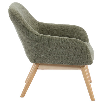 MALMO-Fauteuil en tisssu SoftCellar Sauge et bois naturel