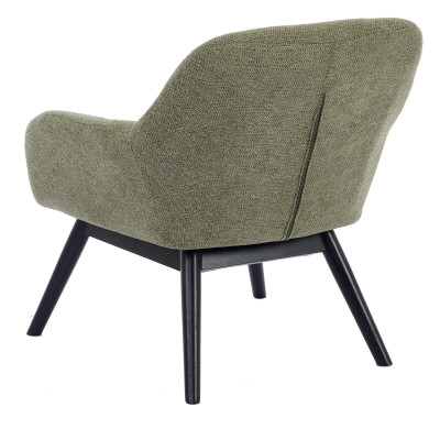 MALMO-Fauteuil en tisssu SoftCellar Sauge et bois noir