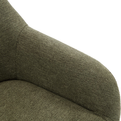 MALMO-Fauteuil en tisssu SoftCellar Sauge et bois noir