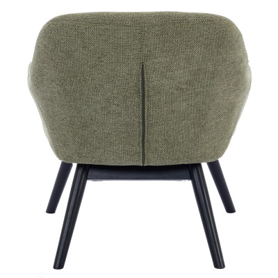MALMO-Fauteuil en tisssu SoftCellar Sauge et bois noir