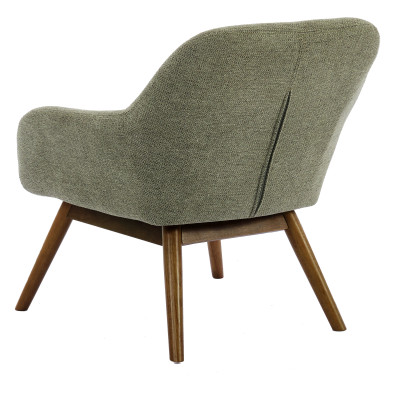 MALMO-Fauteuil en tisssu SoftCellar Sauge et bois noyer