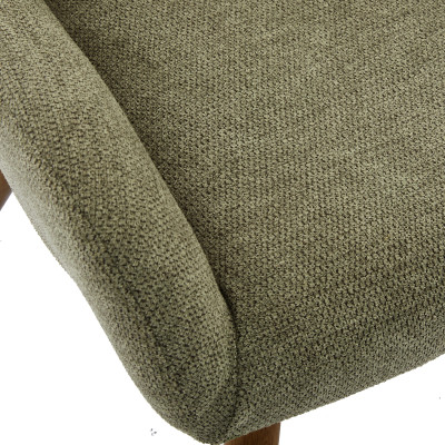 MALMO-Fauteuil en tisssu SoftCellar Sauge et bois noyer