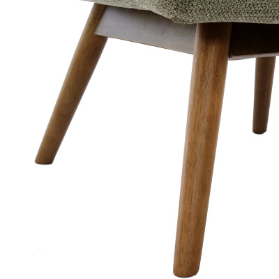 MALMO-Fauteuil en tisssu SoftCellar Sauge et bois noyer