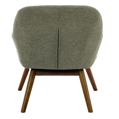 MALMO-Fauteuil en tisssu SoftCellar Sauge et bois noyer
